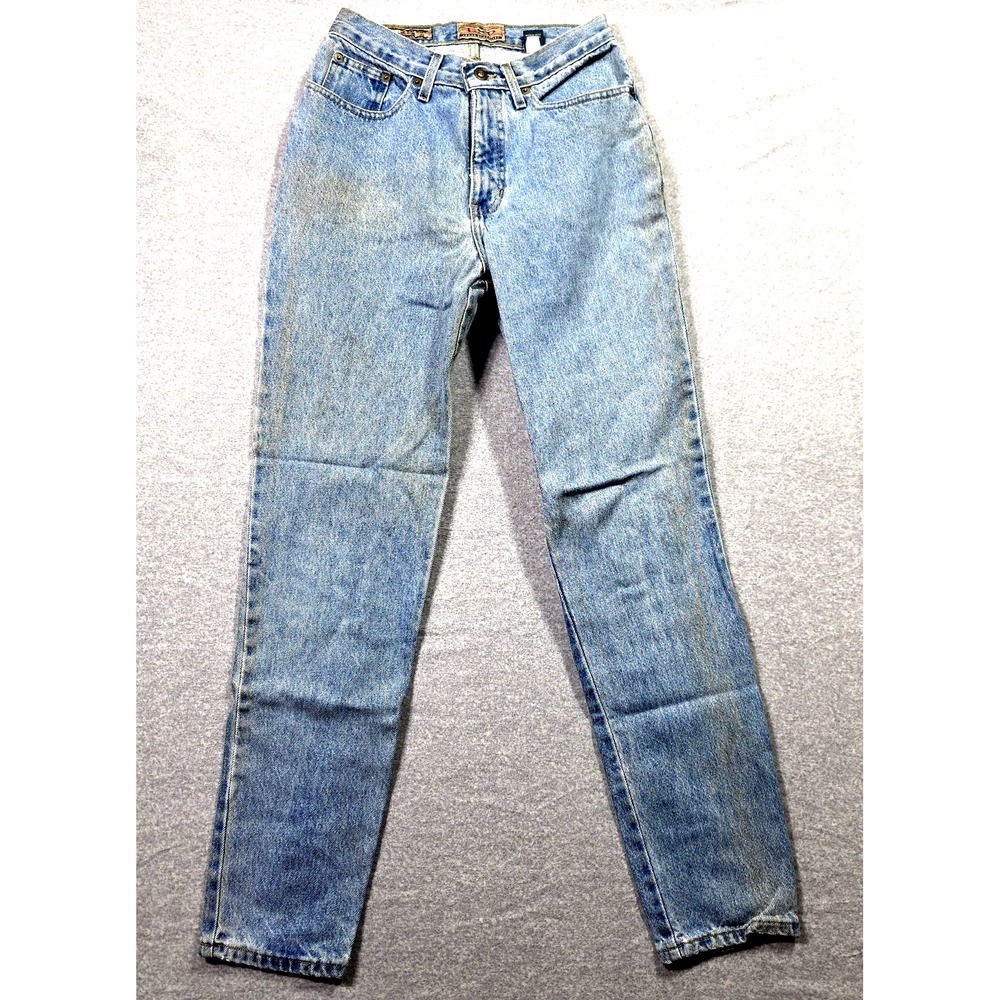 Vintage Express Mom Jeans 7/8 High Rise 90s Tapered Light Wash USA Made Baggy